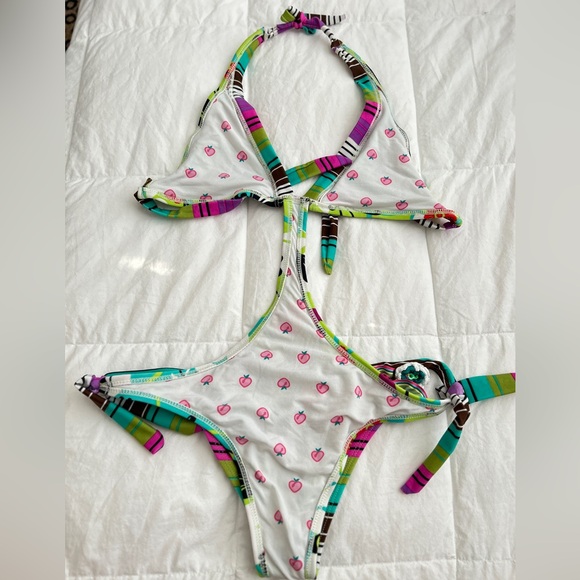 Colombian Beaded, Crochet, & Double Sided One piece Bathingsuit Size Small 4/6 - Picture 7 of 9